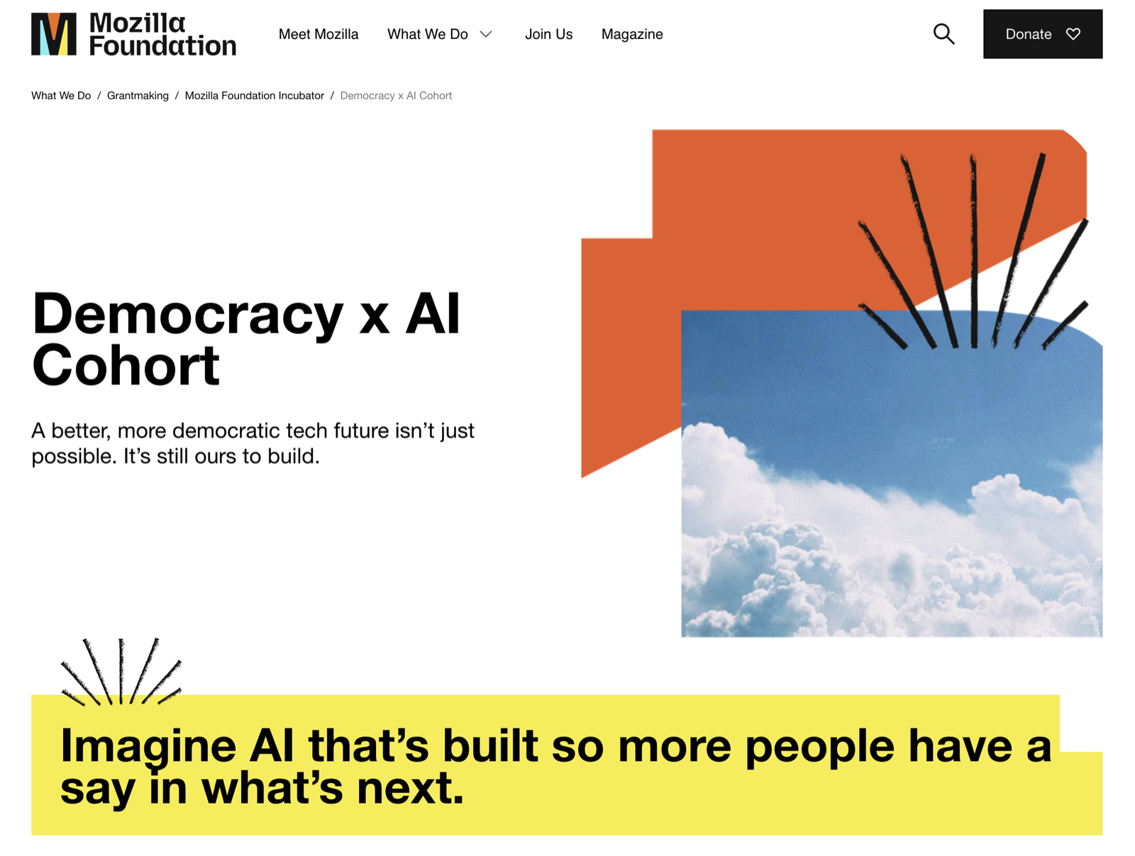 「Democracy x AI Cohort」ページ(出典:Mozilla Foundation)